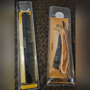 BP Black Comb and Wood-Style Razor Set